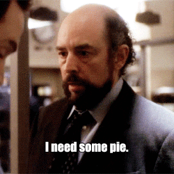 A character in the West Wing sighs and says 'I need some pie'