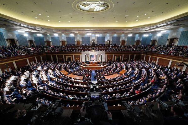 A joint sitting of the US Congress