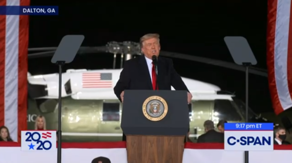 Donald Trump at a rally in Georgia